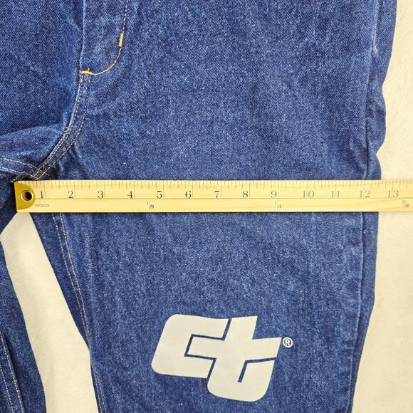 Vintage Calpia Caltrans Jeans Made In USA Zipper Fly Snap Reflective Size 36x32 - Picture 13 of 13